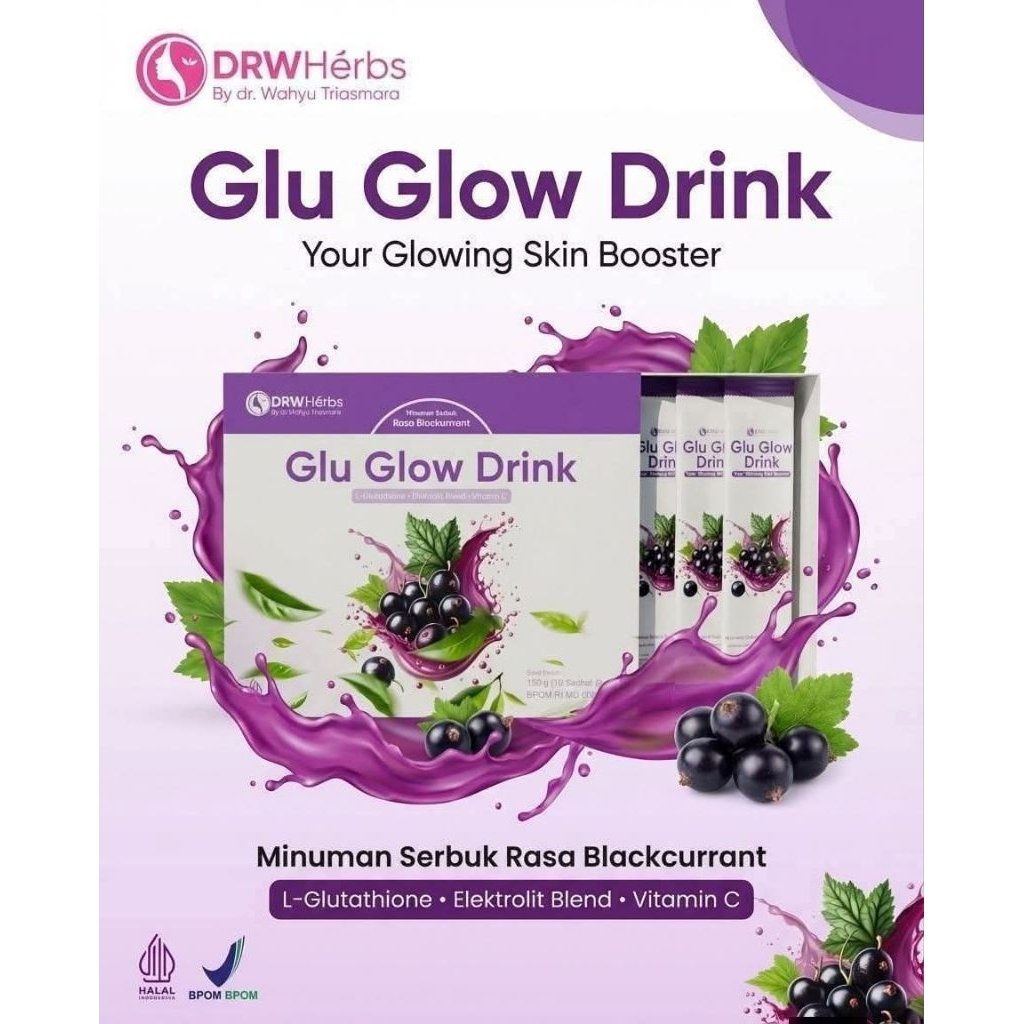Drw Skincare Glu Glow Drink L-Glutation Glowing Skin Booster Mencerahkan dari Dalam