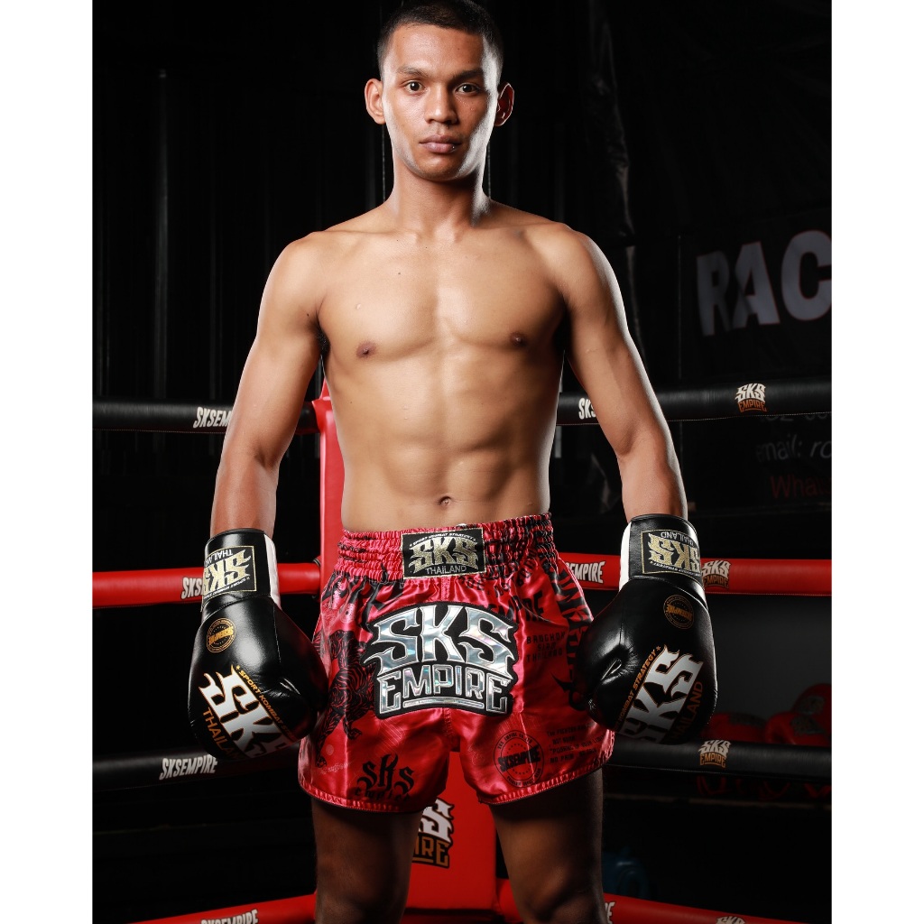 Celana Muaythai SKS Empire Tiger Sticker Bomb Muay Thai Shorts Viva Magenta
