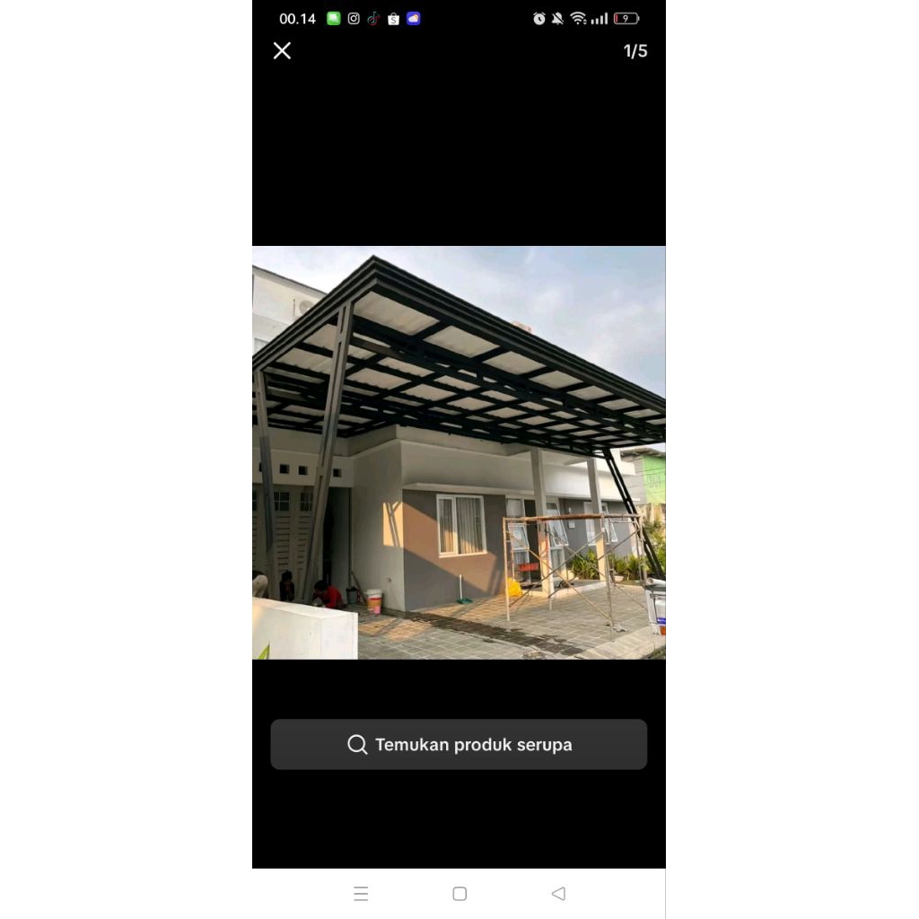 kanopi atap Upvc double layer