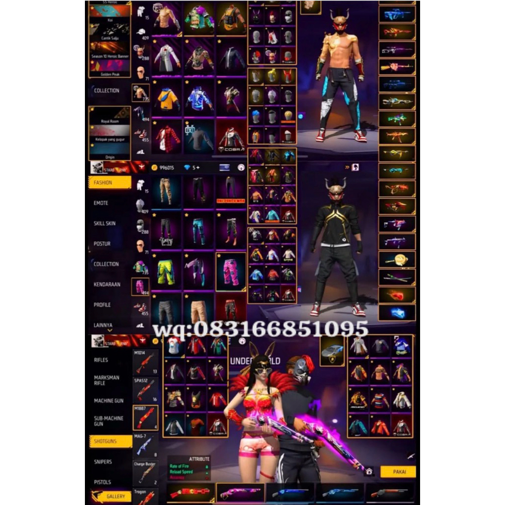 free fire akun bonus sarung jempol ap king