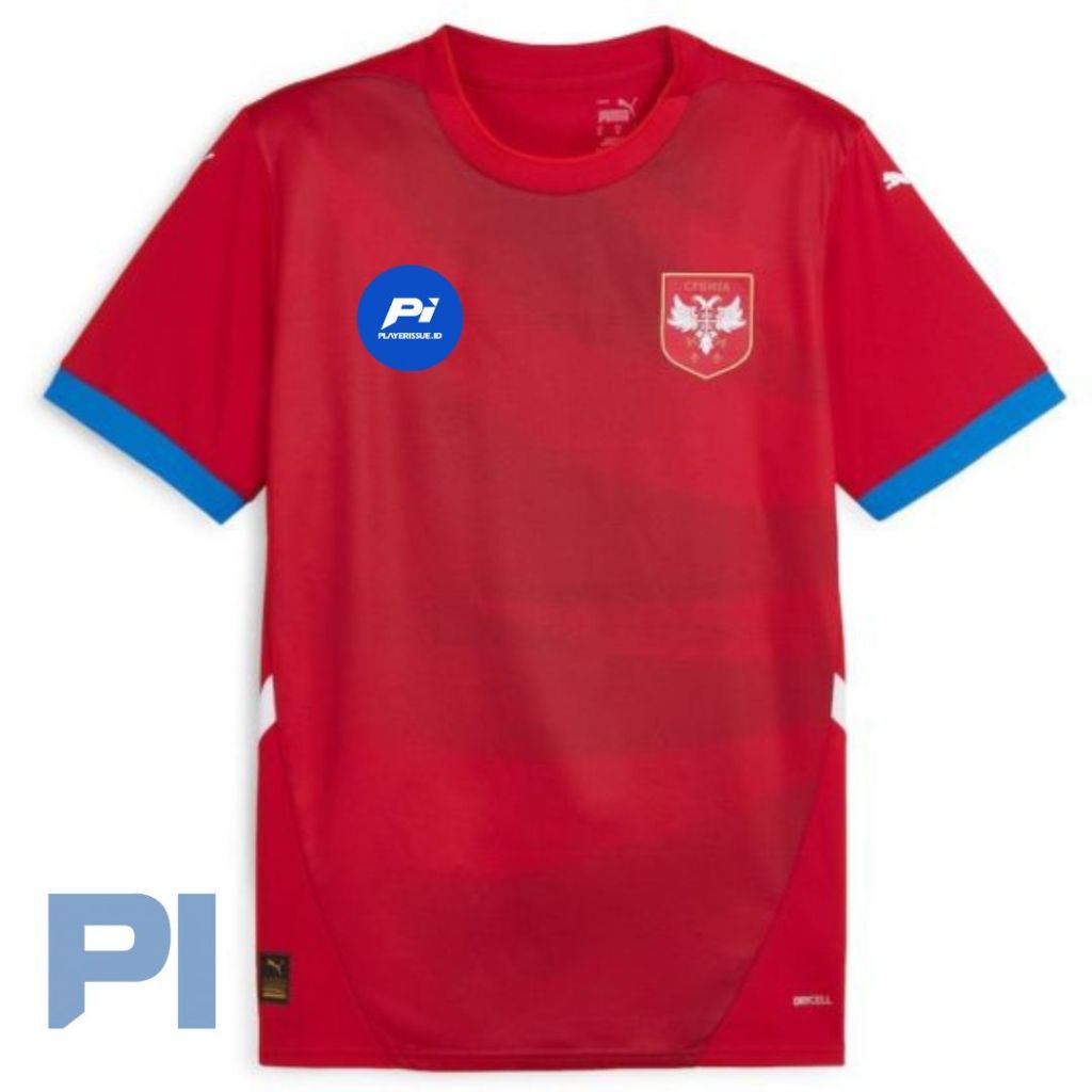 Jersey Bola Serbia SERBIAAA HOME 2024 Fans Issue FI SHORT SLEEVE LENGAN PENDEK