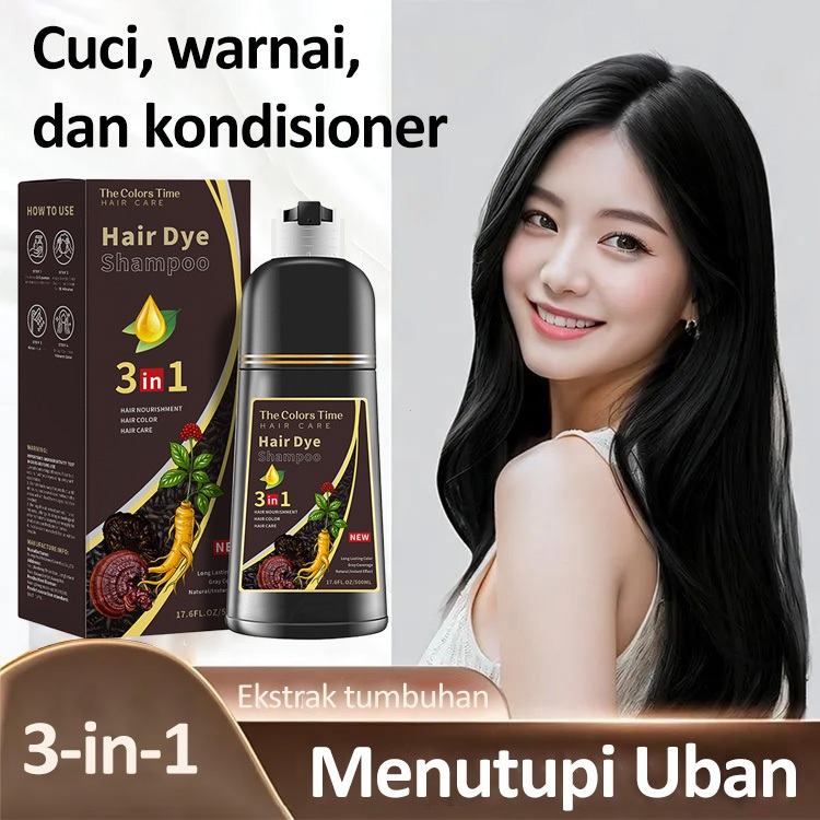 Semir rambut hitam menutupi uban / cat rambut hitam /Pewarna Rambut Cepat Tanpa Bleaching Hair Color