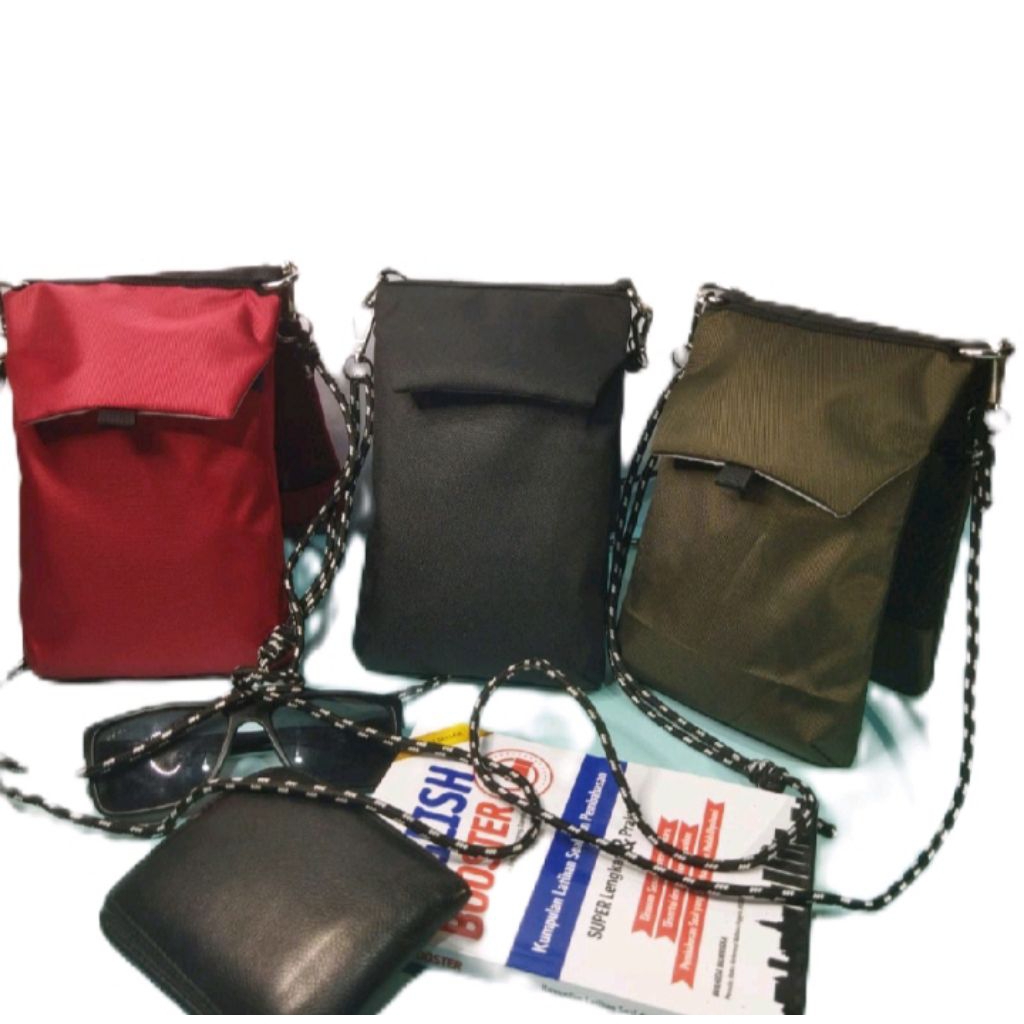 TJ039 Tas Selempang Pria Wanita Tas Kekinian Sling Bag Mini Tas HP Dompet Bahan  Cordura Anti air