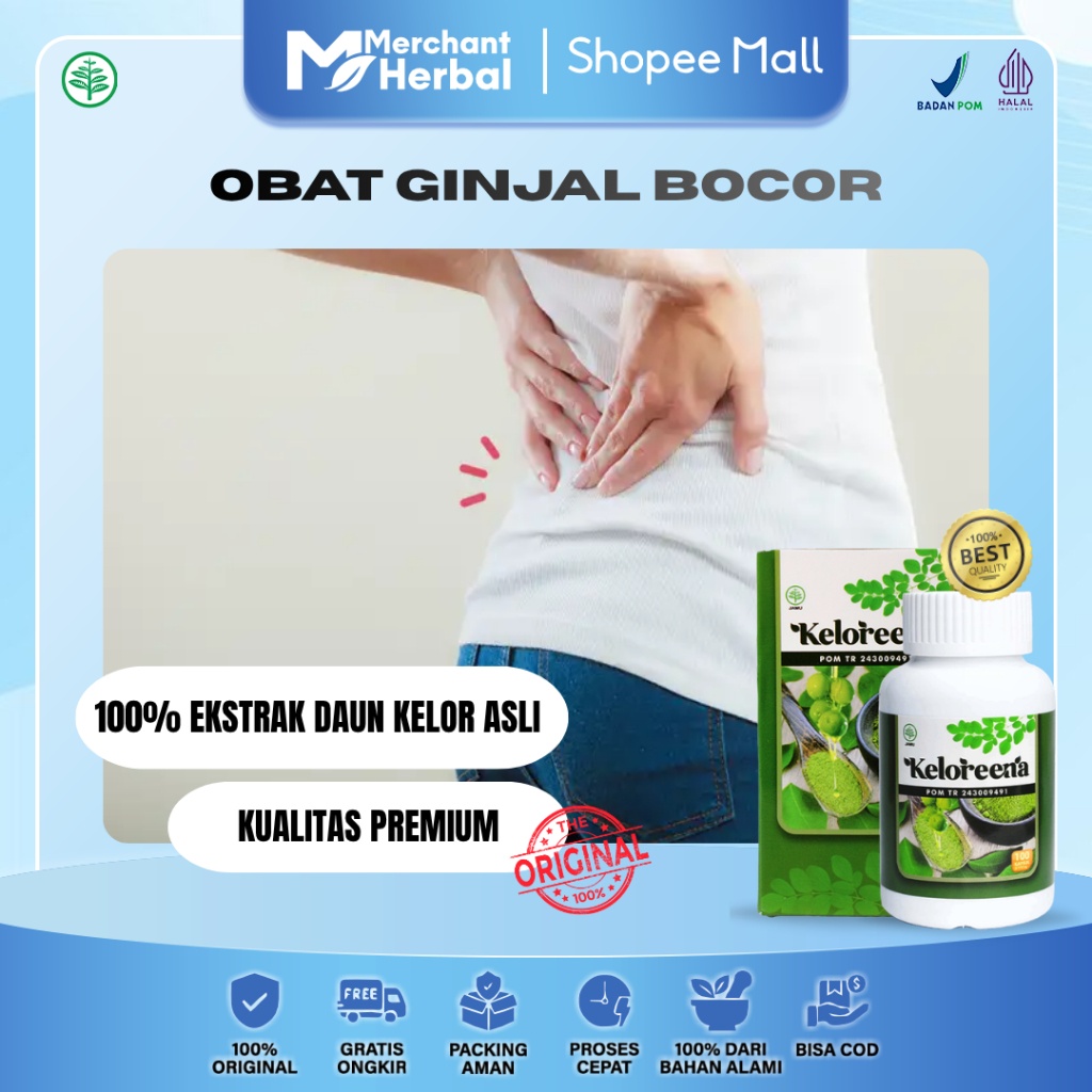Obat Ginjal Bocor - Gagal Ginjal - Ginjal Bengkak - Infeksi Ginjal - Radang Ginjal Keloreena Kapsul