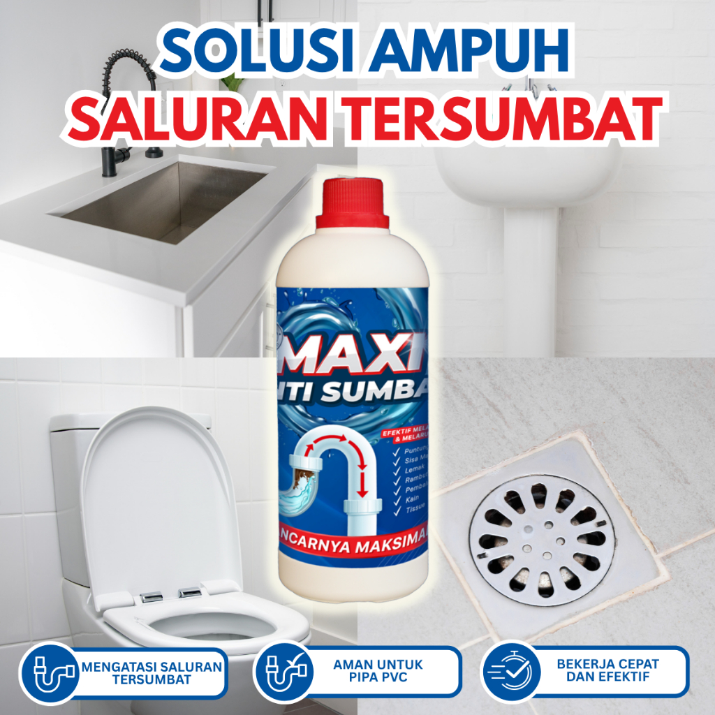 Anti Sumbat -  Soda Api - soda api untuk saluran mampet -  Soda Api Cair MAXI ANTI SUMBAT 1300 Gram