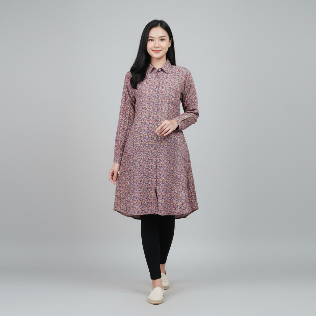 TUNIK BAHAN RAYON MOTIF | TUNIK MOTIF BUNGA DEWASA REMAJA BUSUI FRIENDLY