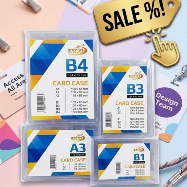 Grosir Card Case ESCO Terlengkap A1 A2 A3 B1 B2 B3 B4 Tempat ID Card Kartu Panitia Satuan Plastik ID