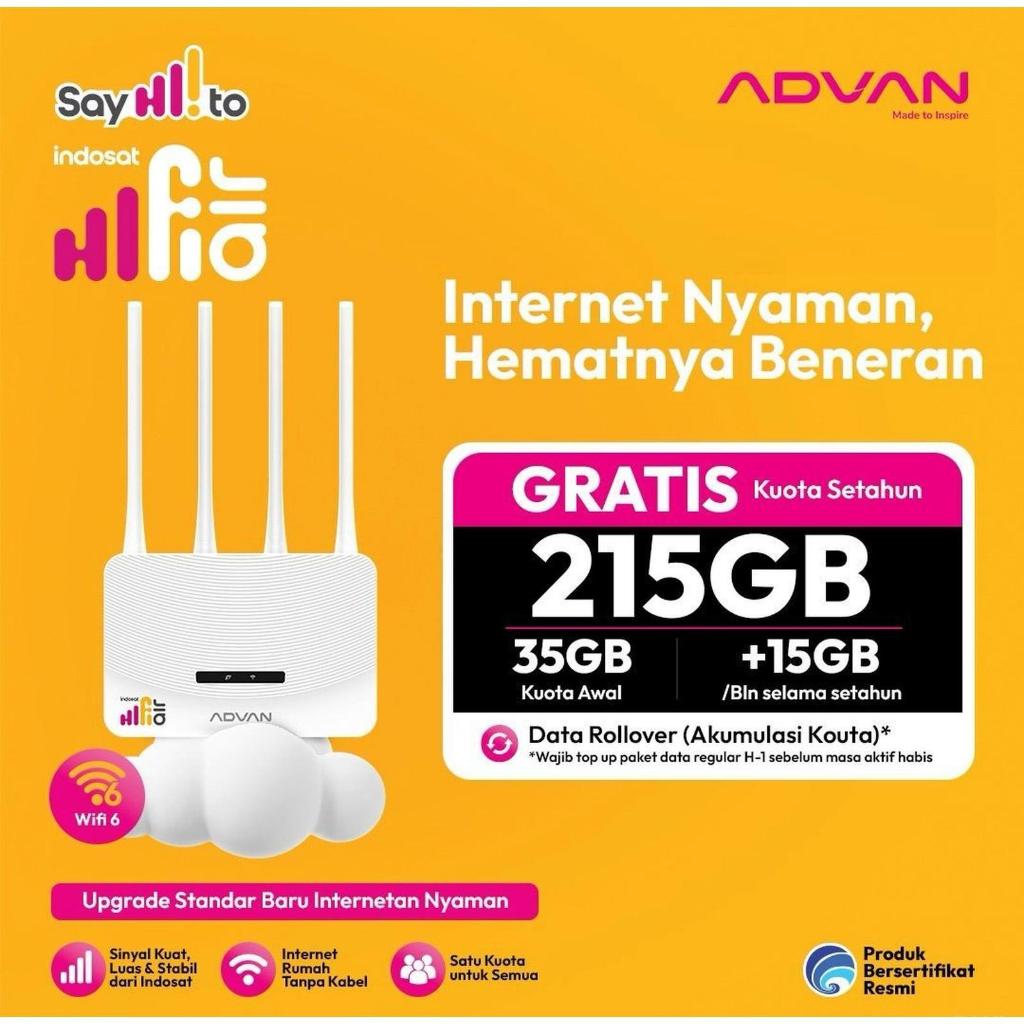 ADVAN V1 PRO CPE Indosat HIFI AIR 4G LTE Free Kuota 215GB Unlocked All Operator