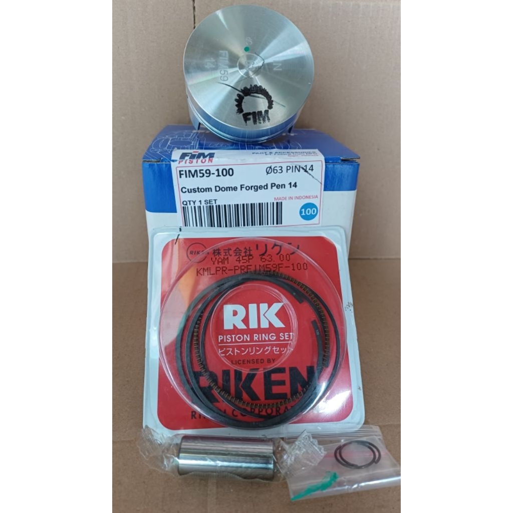 PISTON SET FIM59 ORIGINAL 100% FORGED CUSTOM DOME DIAMETER 62 63 PIN 14 seher izumi supra gtr sonic 