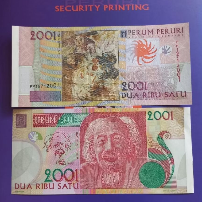 Testnote Spesimen Peruri Affandi Tahun 2001
