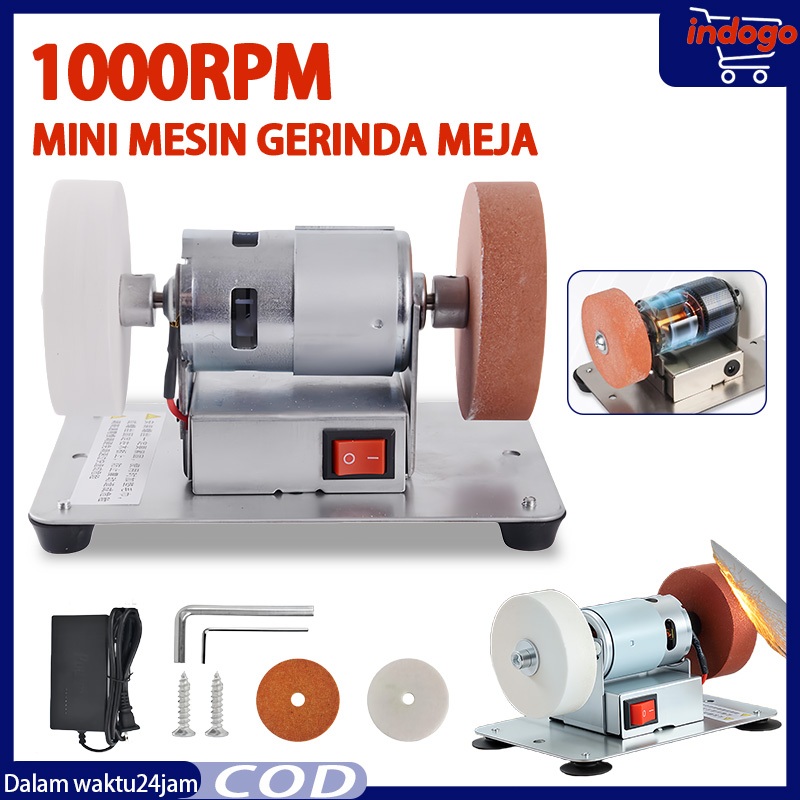 Mini Mesin Gerinda Duduk Stand Holder Mini Grinda Meja Penggerindaan Kasar dan Halus dengan Mata Gur