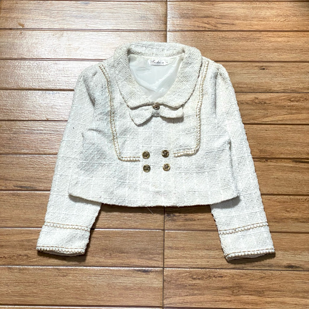 Blazer tweed crop