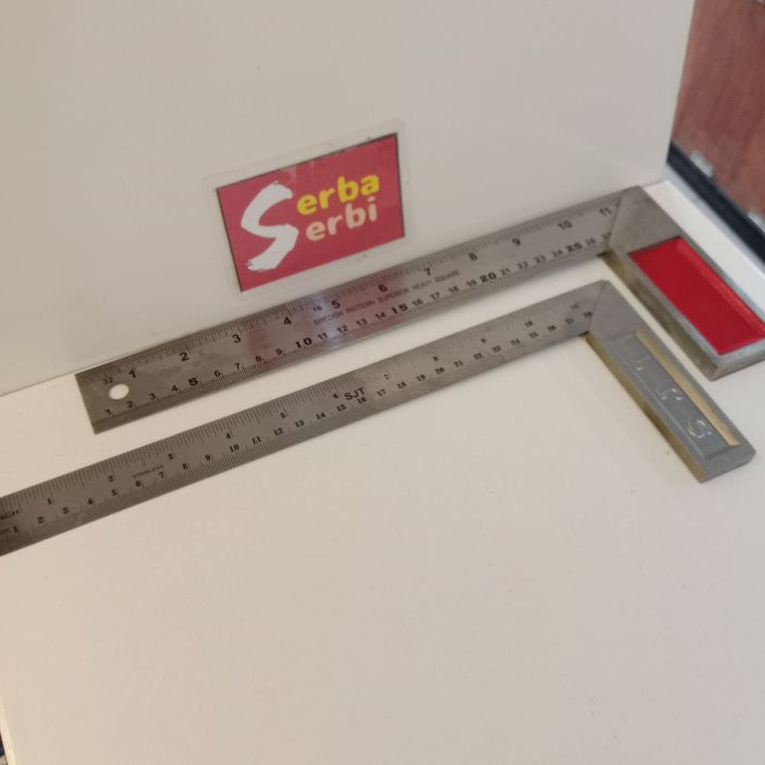 (SIKU TUKANG) Penggaris alat ukur presisi bentuk L stainless perkakas