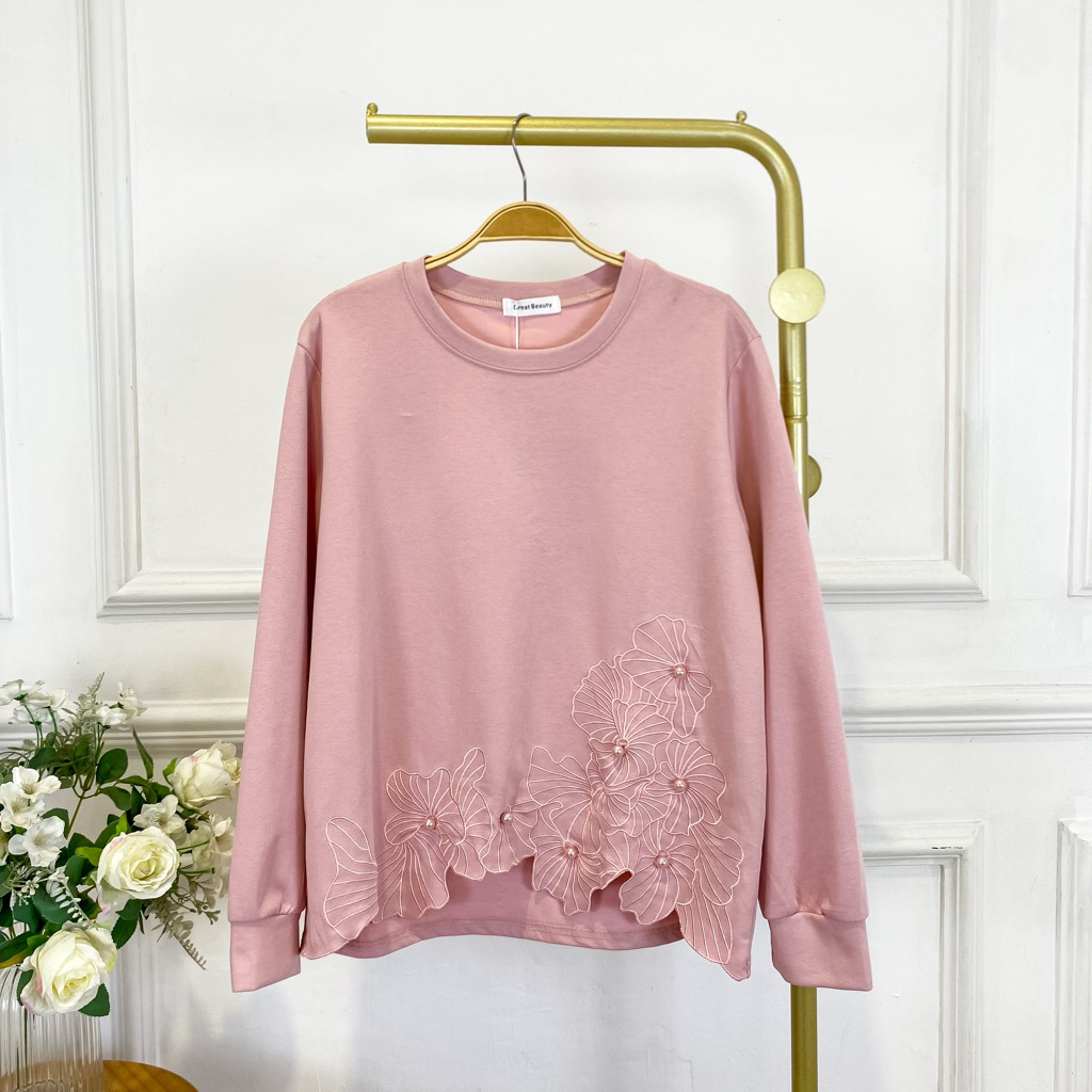 Kaos Polos  Lengan Panjang Wanita Kekinian - Import Bangkok Bahan Kaos