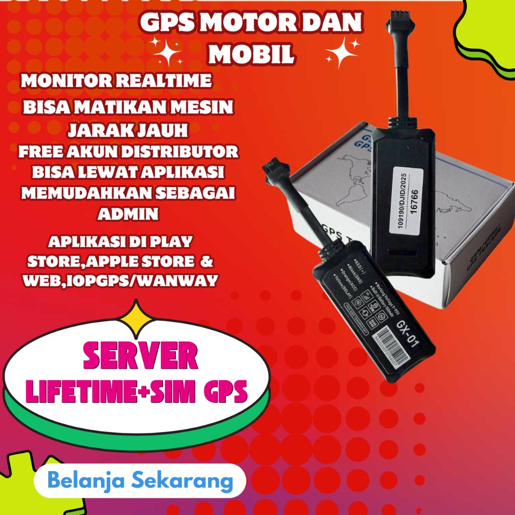 GPS Tracker Motor & Mobil GX-01 Bisa Matikan Mesin IOPGPS/Wanway Garansi 1 Tahun