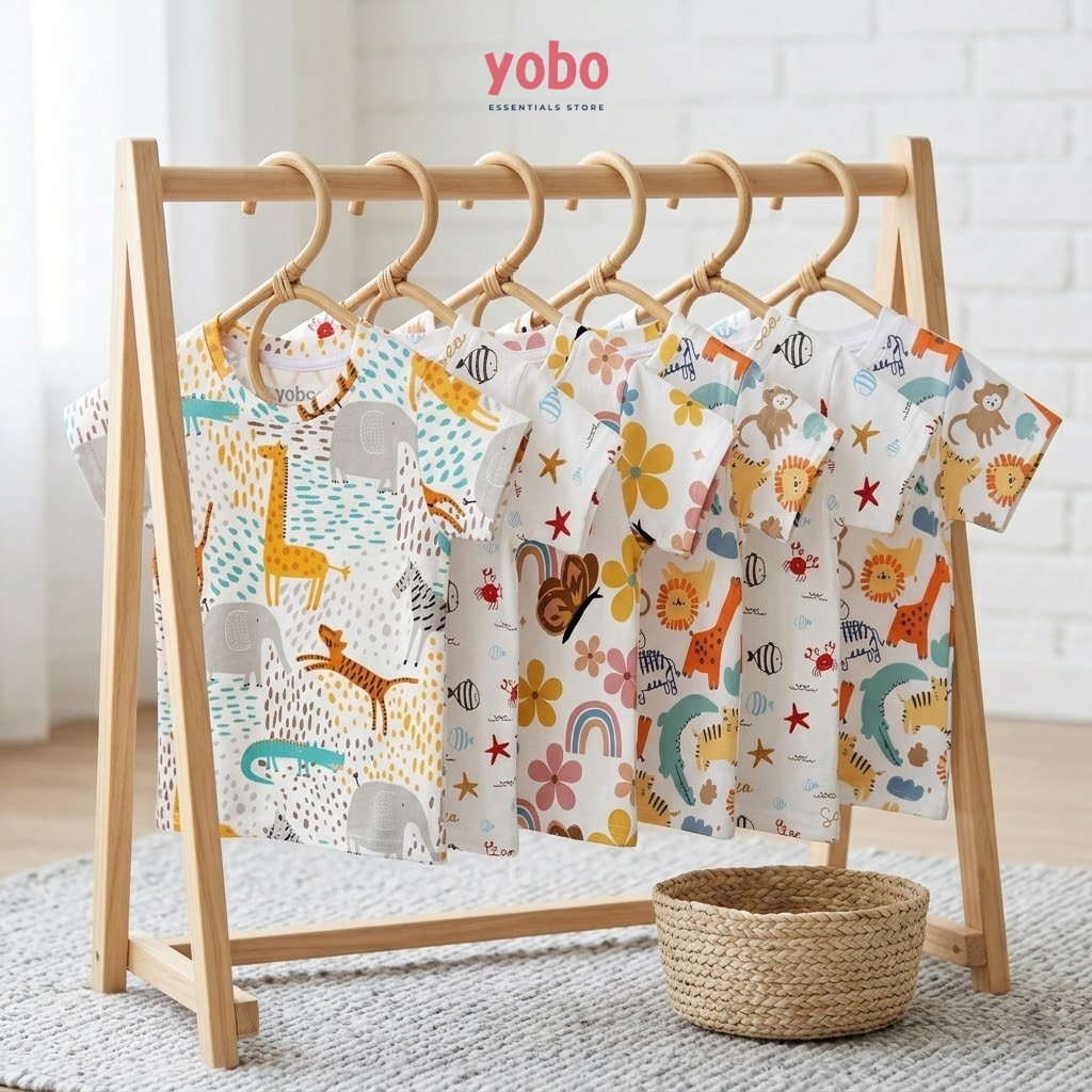 YOBO Kaos Bayi & Anak 6 Bulan–4 Tahun | Everyday T-Shirt Casual Kain Lembut Baju Santai Harian