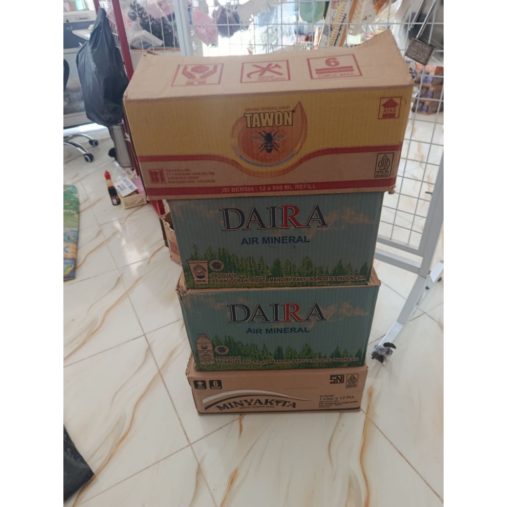 kardus bekas minyak kita, daira dll