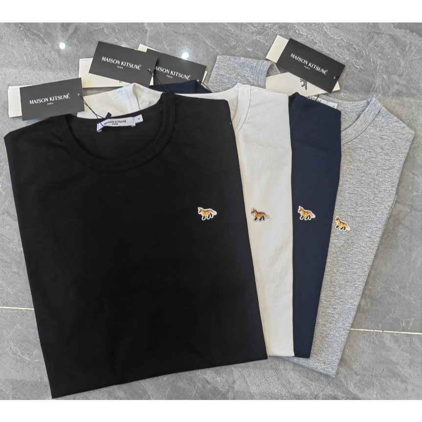 8805#Maison Kitsune Kaos Katun Murni Kepala Rubah Kecil Model Baru, Unisex