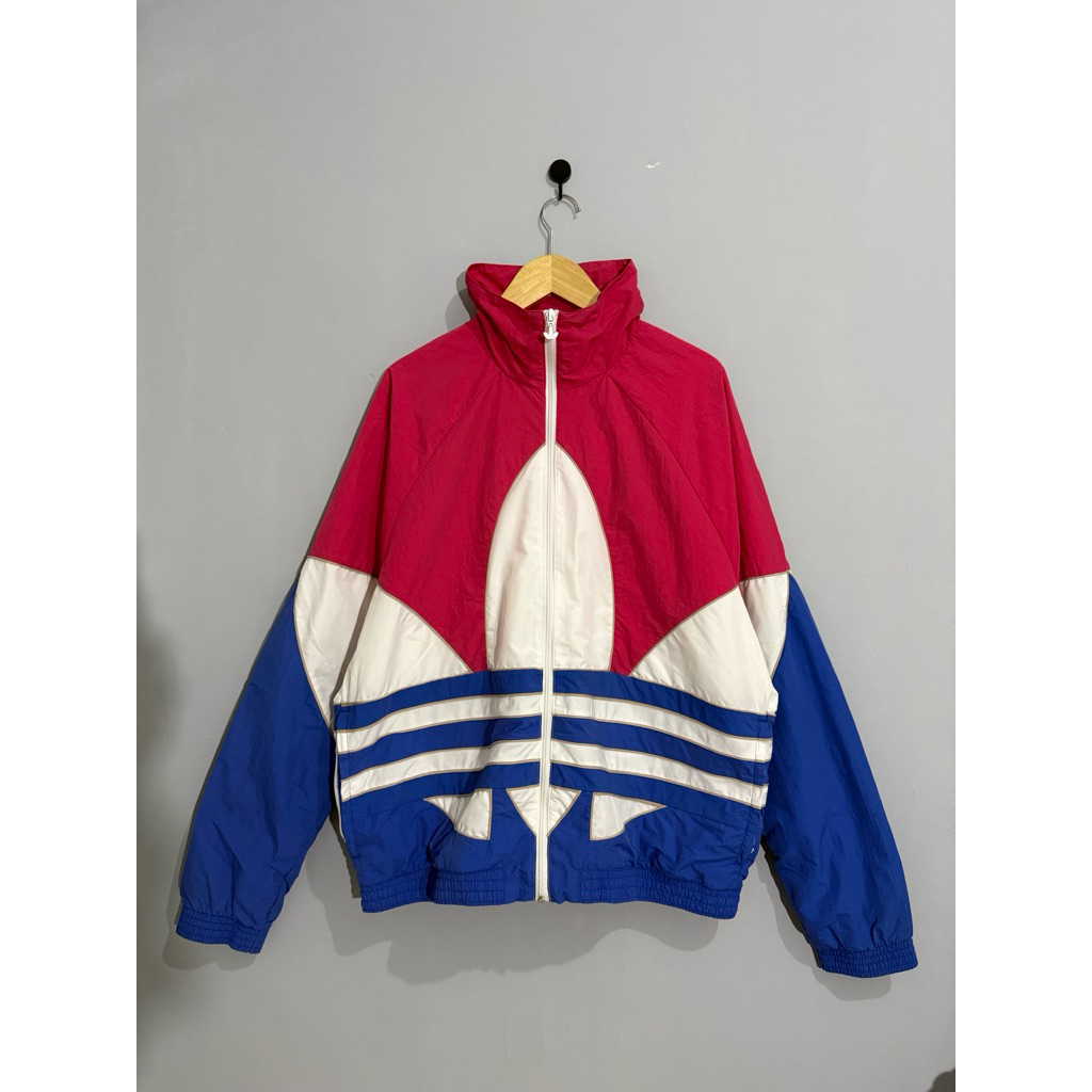 windbreaker adidas big logo threefoil jacket