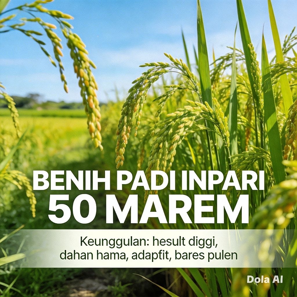 INPARI 50 MAREM Kemasan 5kg Cap BARRAMUNDI, Benih Padi Super Unggul VARIETAS terbaik Kwalitas terjam