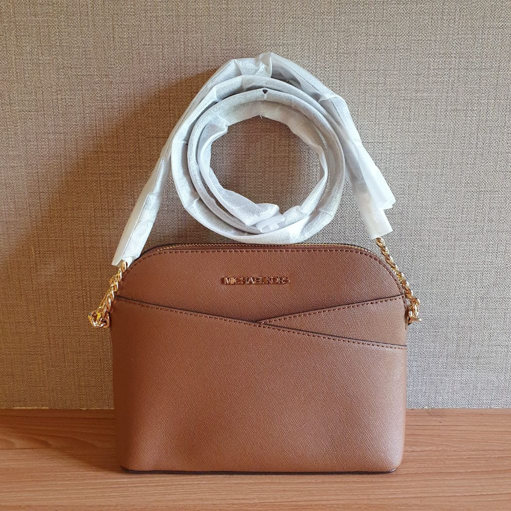 mk jet set dome crossbody bag luggage brown