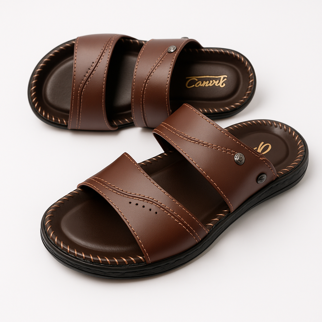 (BISA COD) SANDAL KULIT PRIA CARVIL SEPATU SANDAL SANDAL SLOP PRIA