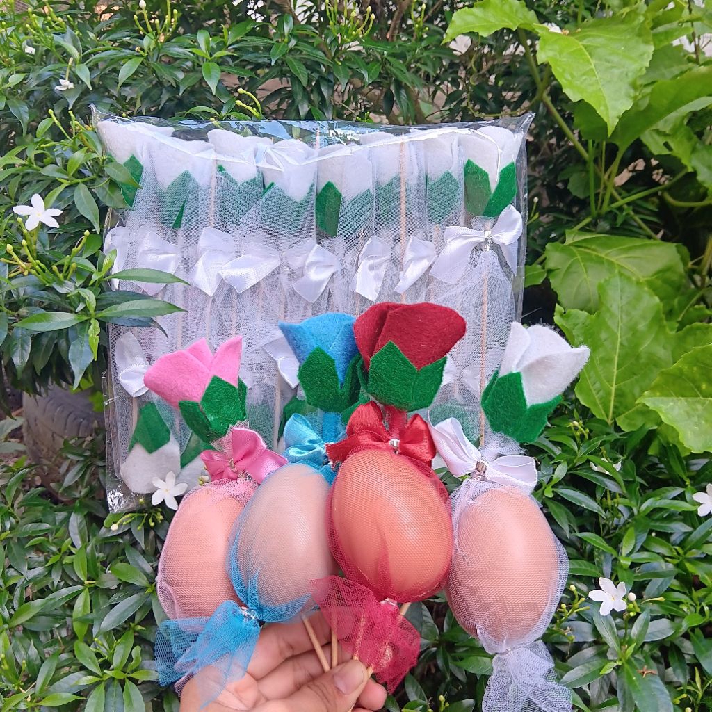 Bunga Telur Aqiqah/Maulid Nabi/Pernikahan/Khitan/Khatam Al-qur'an/dll per Pack isi 15/20/25/50/100 p