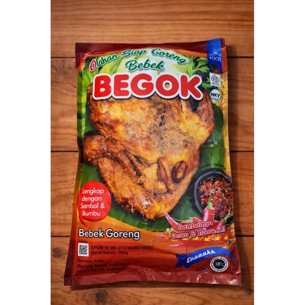 Bebek Goreng Begok premium dengan sambal frozen siap masak