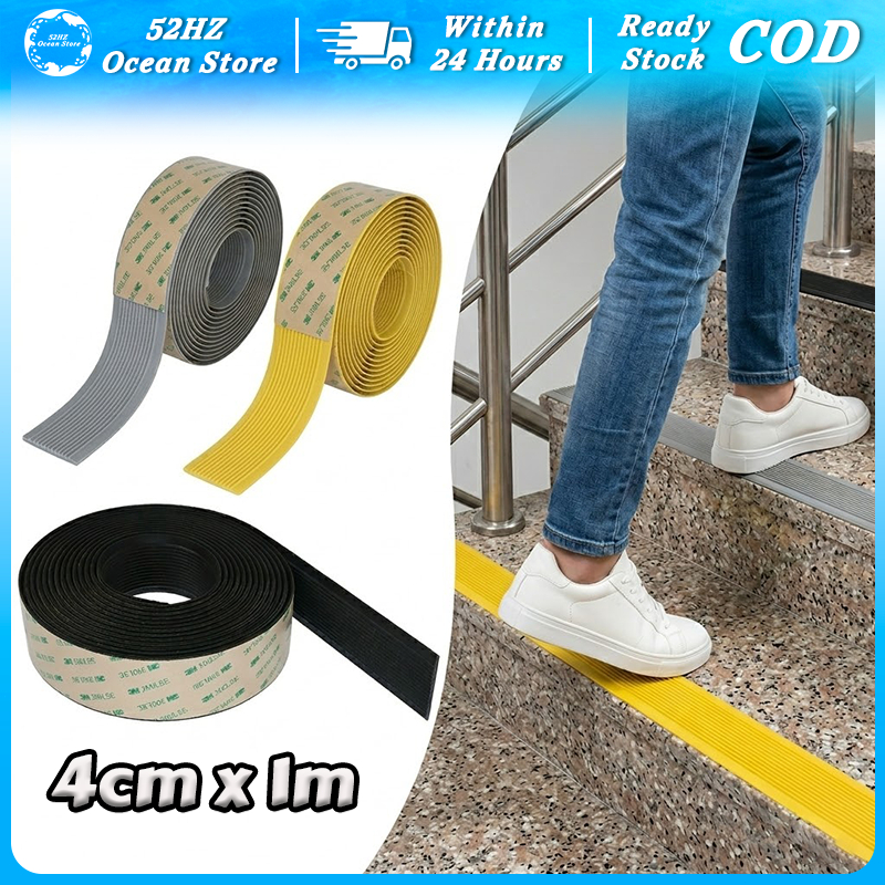 Step Nosing Tangga 4cmx1m Lakban Anti Slip Keramik Lantai Kamar Mandi Lis Tape Stiker Praktis