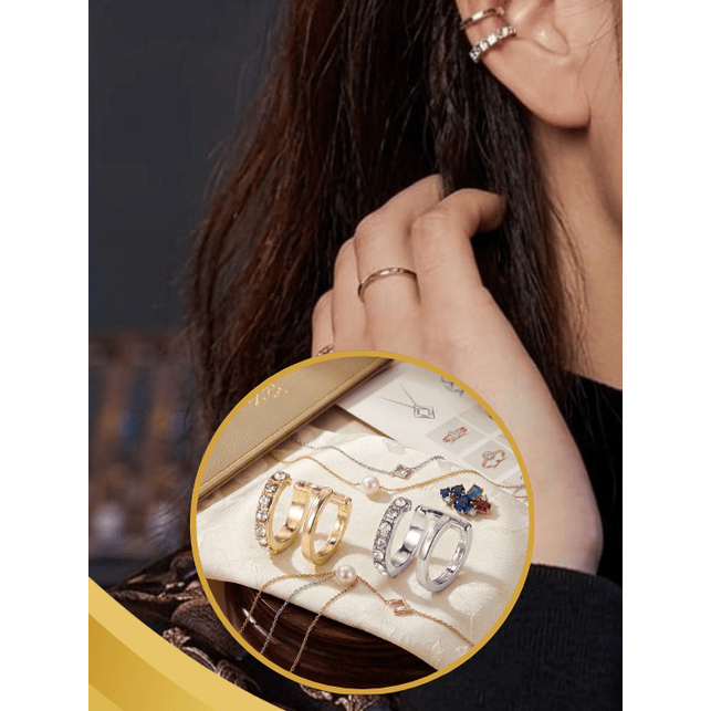 Anting JEPIT SATUAN Gold Silver Diamond Wanita Anak Remaja PREMIUM JEWELRY Made in Korea by EA Store
