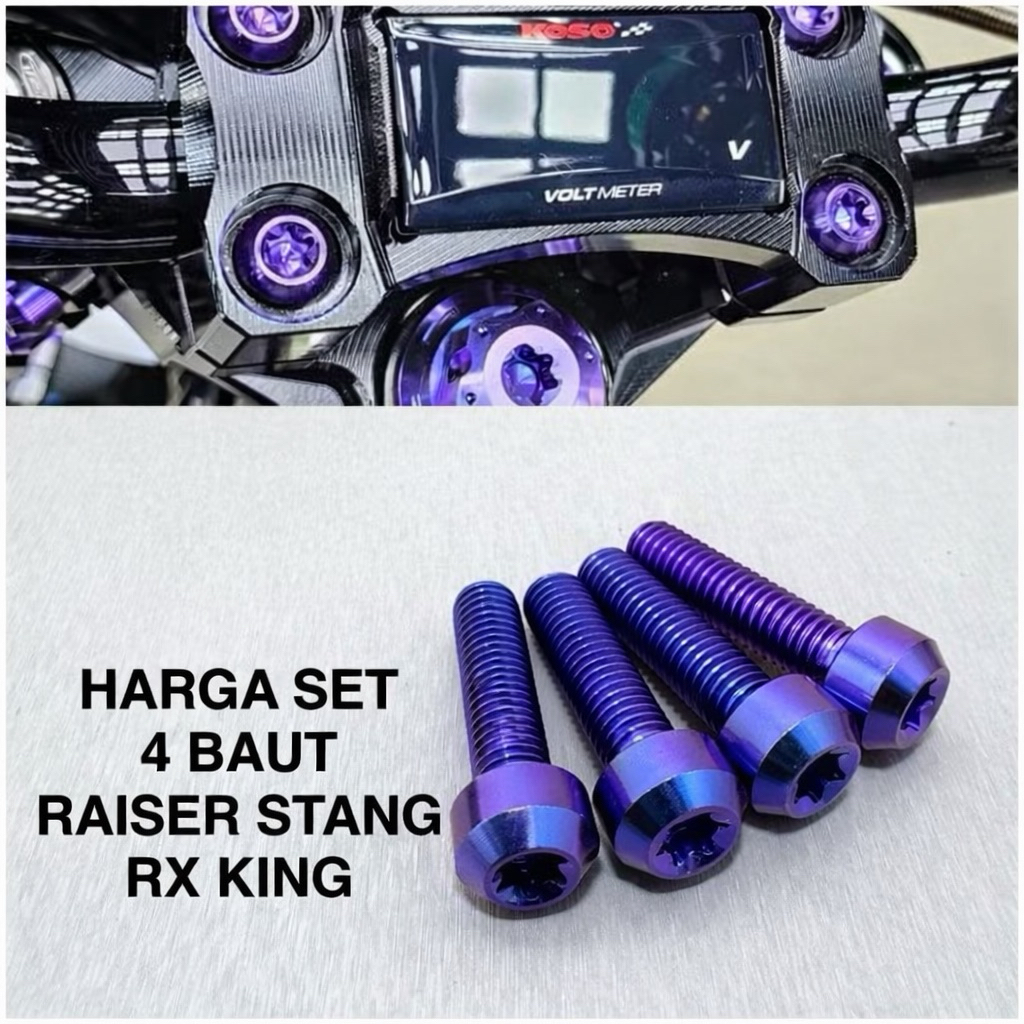 (4 baut) Baut Raiser Stang RX King Titanium Original Vietnam