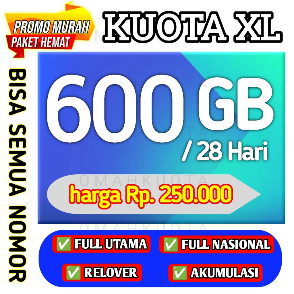 ISI KUOTA XL UNLIMITED TURBO 270GB 100GB KUOTA NASIONAL XL - PAKET DATA XL EXTRA COMBO XL TERMURAH