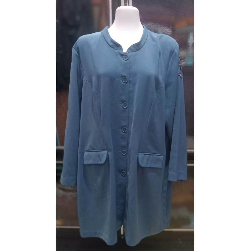 seragam guru wanita setelan celana preloved Jumbo( bahan halus Ld 112 )