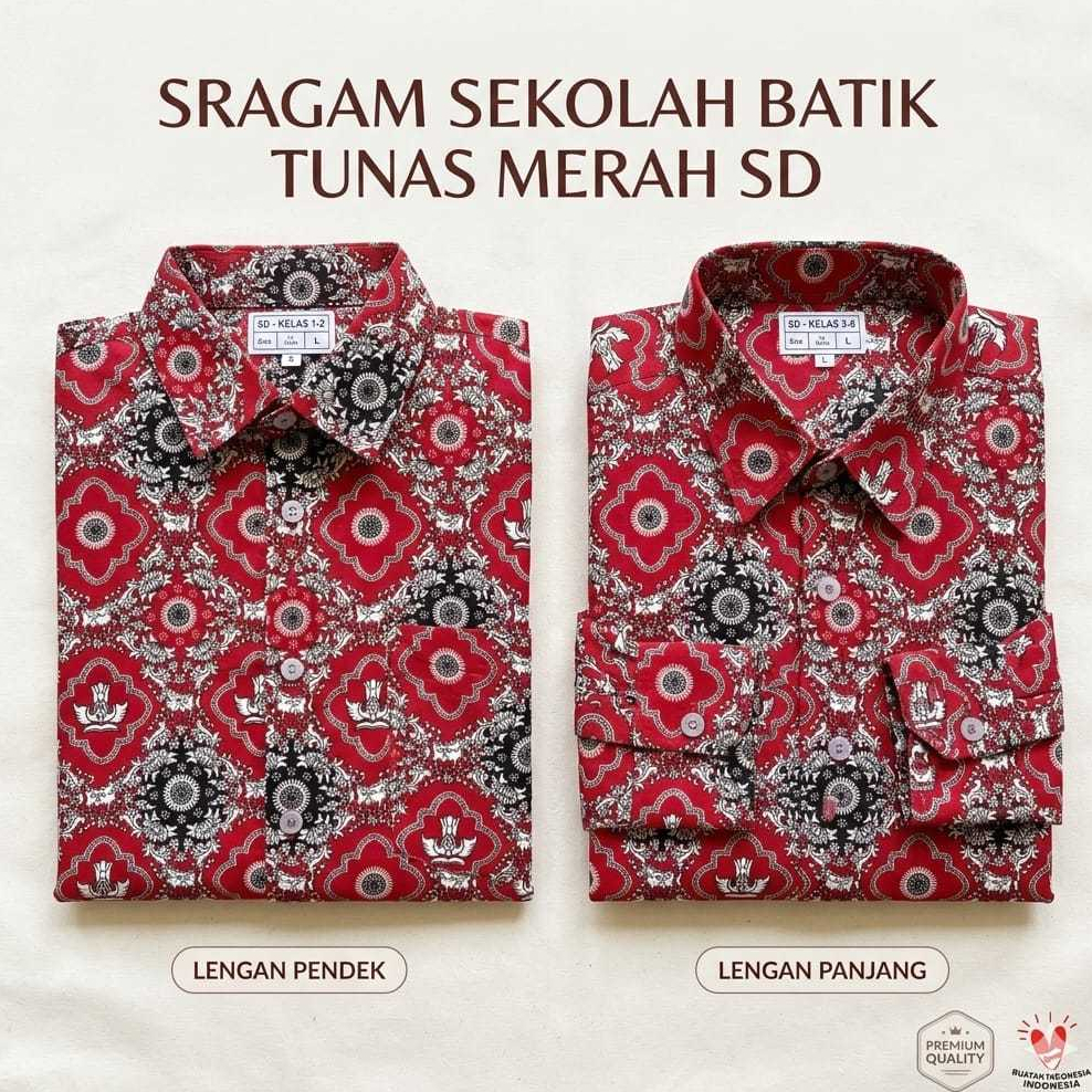 SRAGAM SD TUNAS MERAH / BATIK NEGERI /BATIK NASIONAL