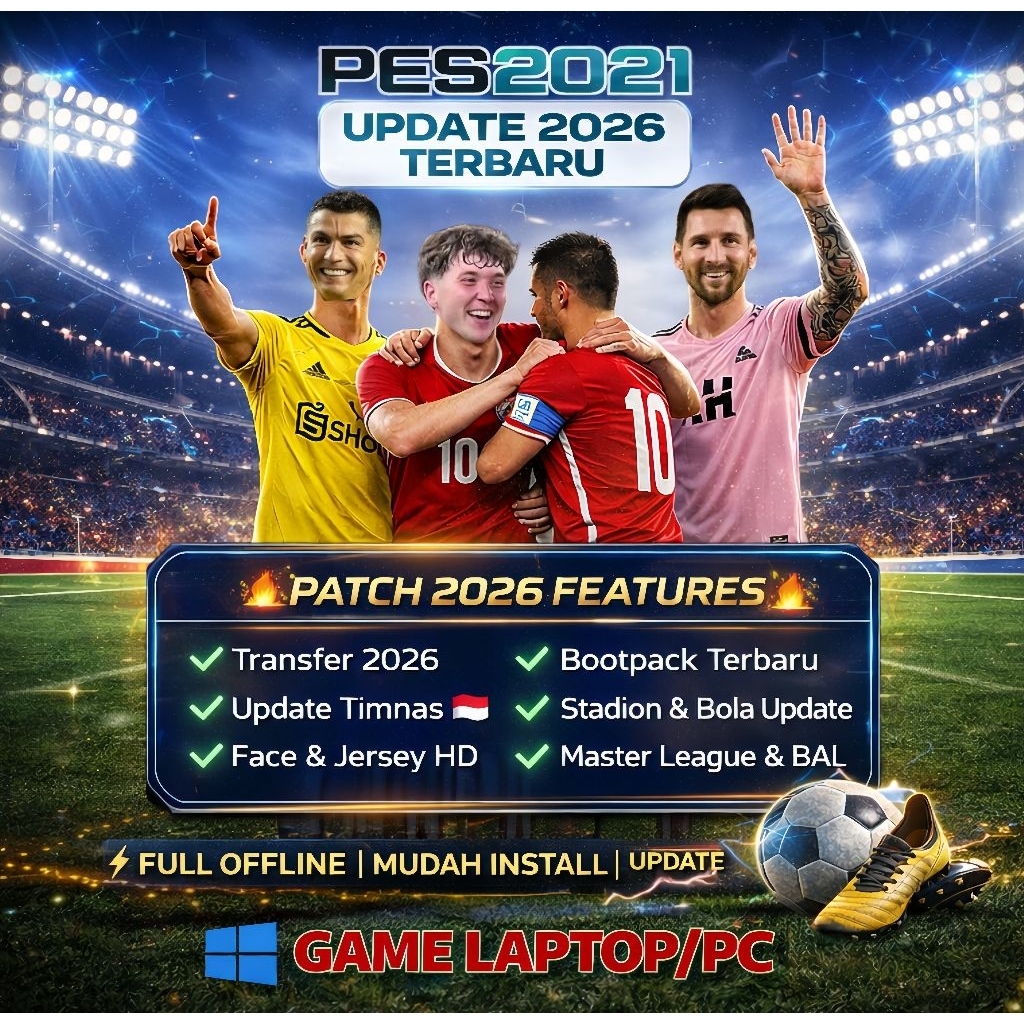 PES 2021 PATCH 2026 LIGA 1 BRI DAN TIMNAS INDONESIA TERBARU - GAME PC DAN LAPTOP