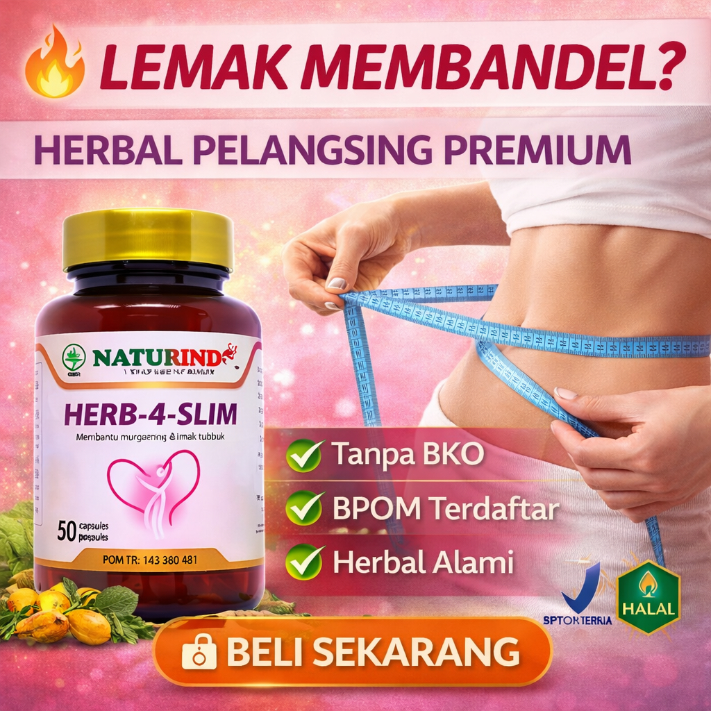 Obat Diet Pelangsing Perut Buncit Herbal BPOM Ampuh Herbaslim Naturindo