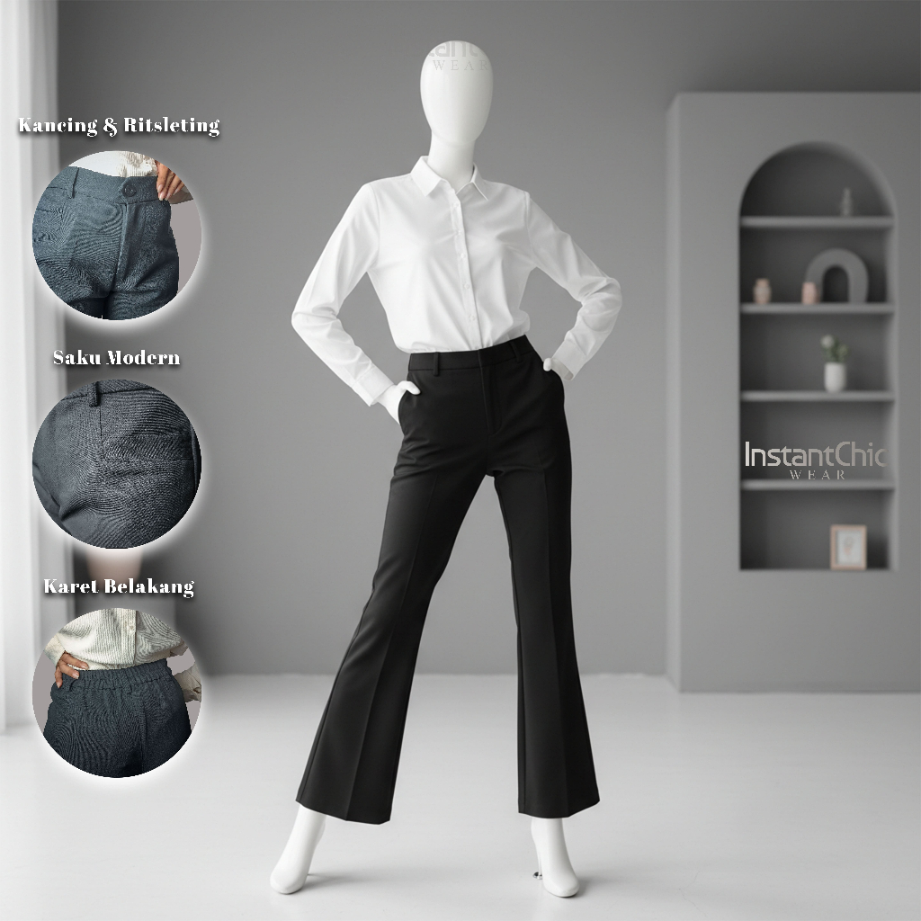 Celana Wanita Kerja Cutbray / Bahan Cutbray / Celana Kantor Cutbray Wanita Terbaru