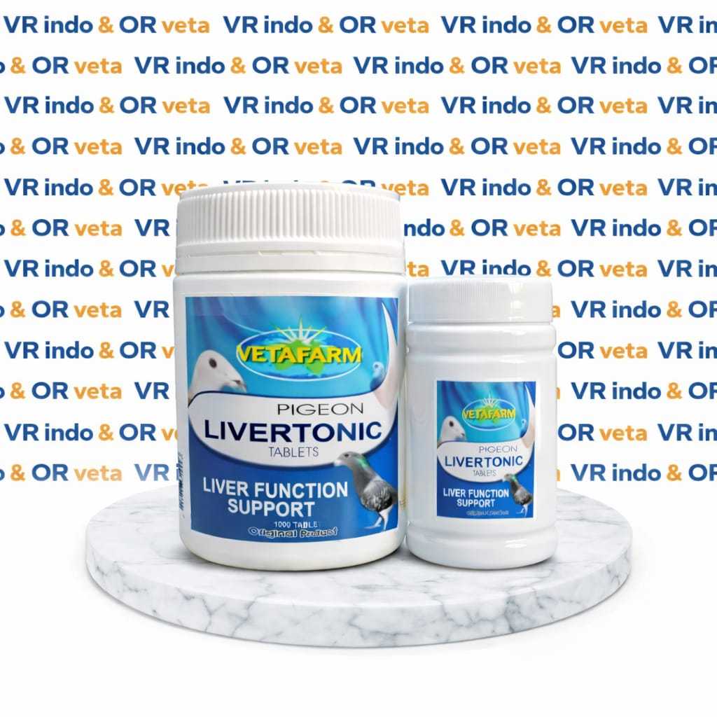 TABLET LIVERTONIC VETAFARM VITAMIN BURUNG MERPATI KINERJA FUNGSI HATI PERSEDIAAN HEWAN