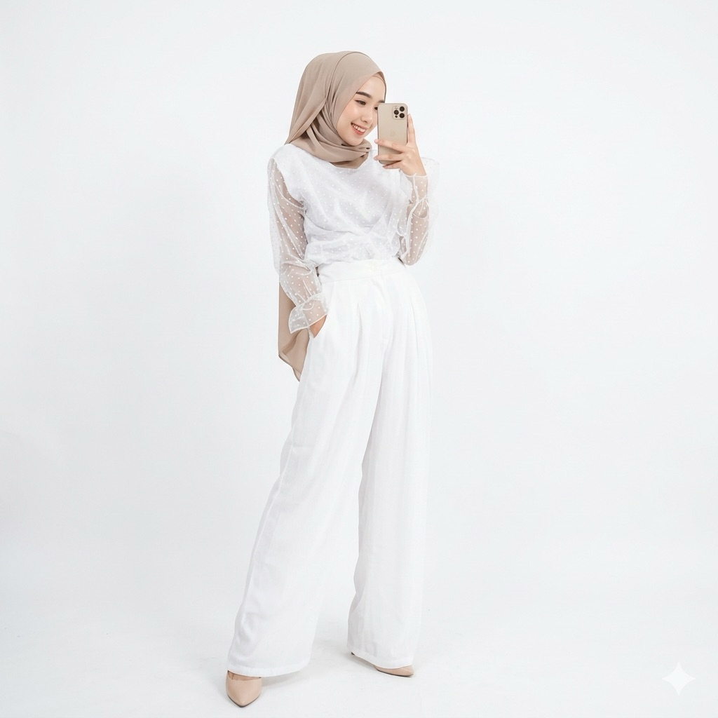 FOCBW/CAMELA PUTIH TULANG/CELANA KULOT BW/CELANA KULOT WANITA PUTIH BW
