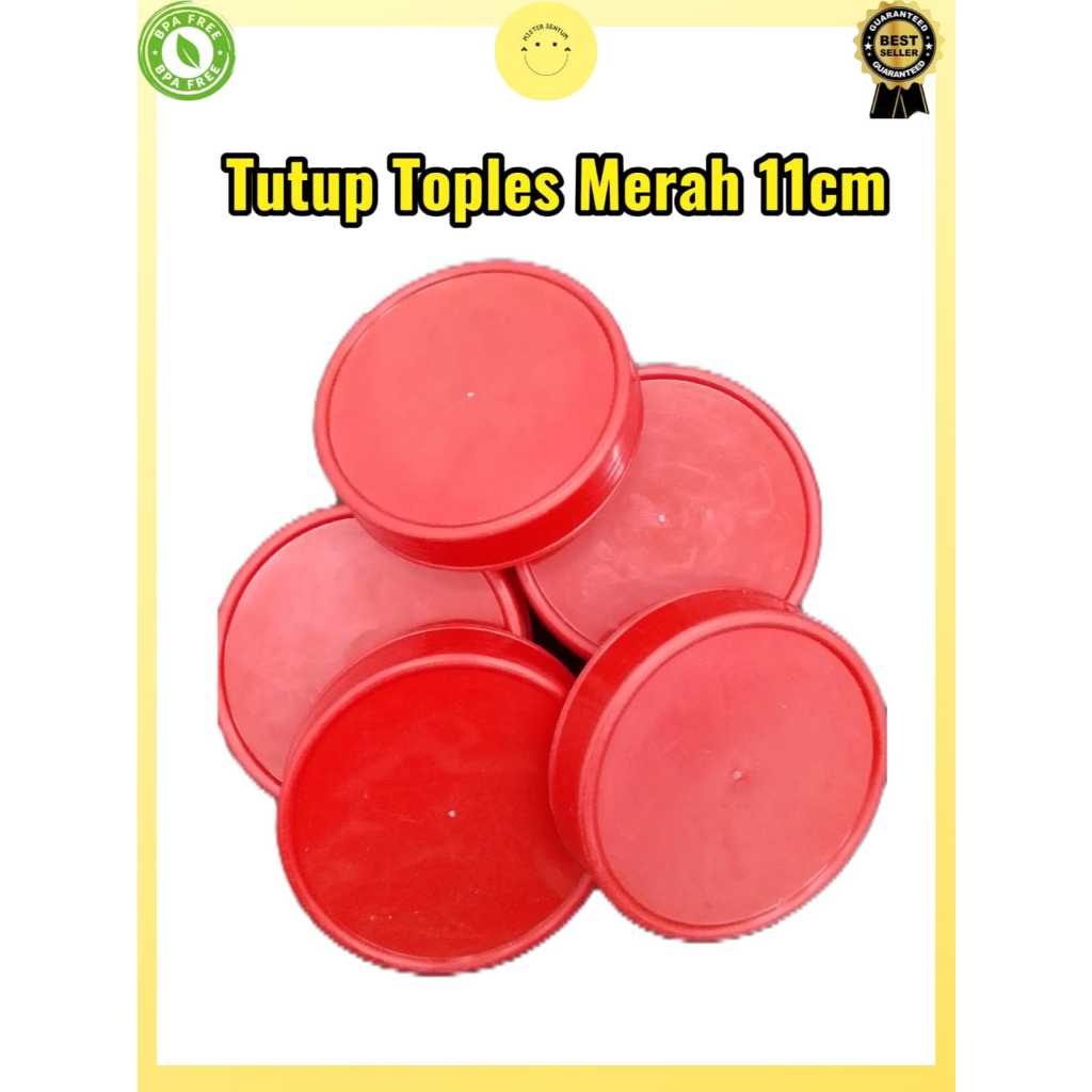 Tutup Toples Merah 11cm/Tutup Toples Plastik/Tutup Toples 11cm/Toples Plastik/Tutup toples merah
