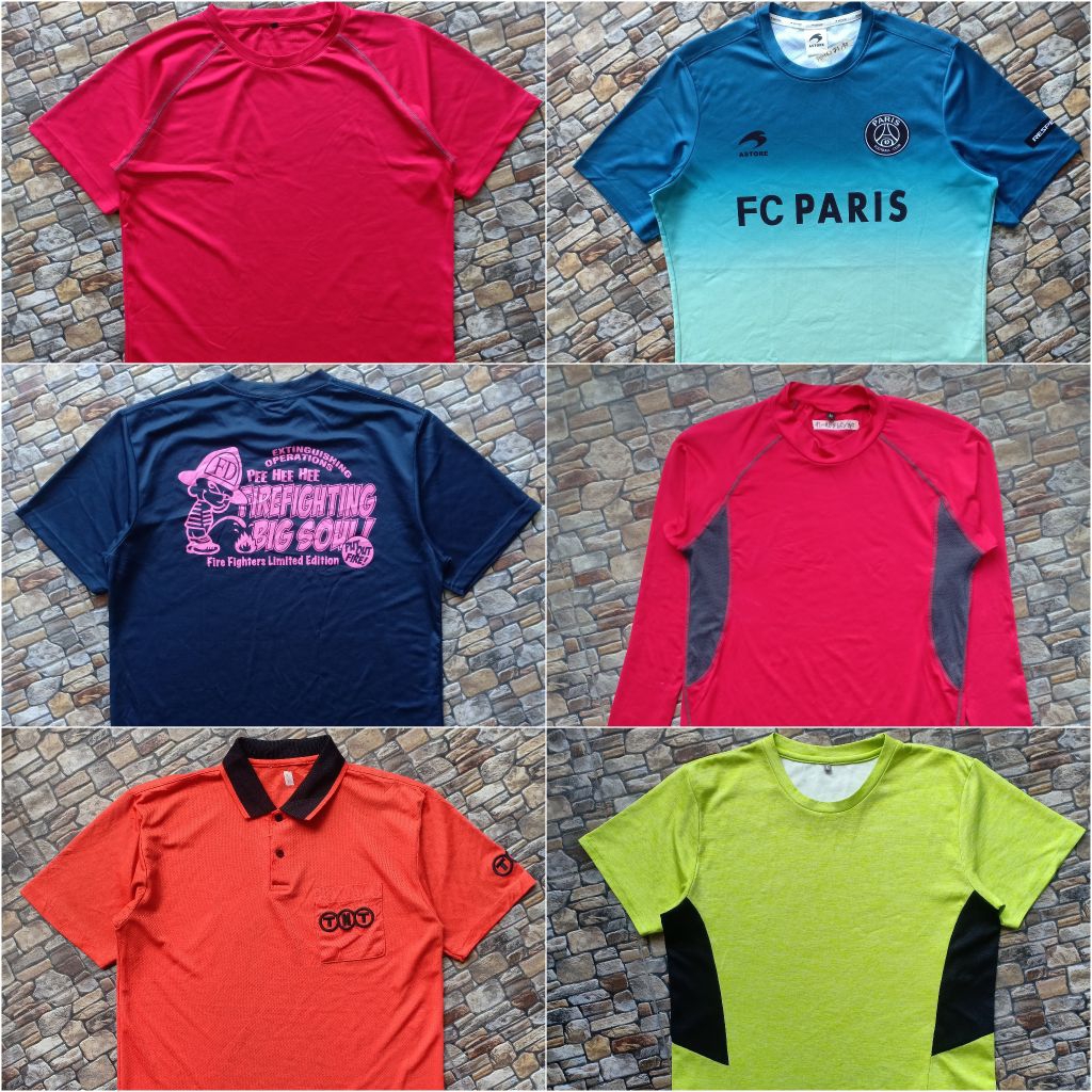 Kaos Jersey Running dry fit preloved original, Jersey olahraga pria dry fit