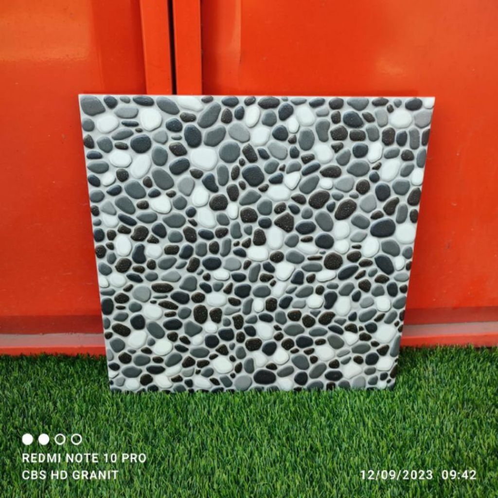 kramik lantai motif batu alam 40x40 Paris Gemstone Black