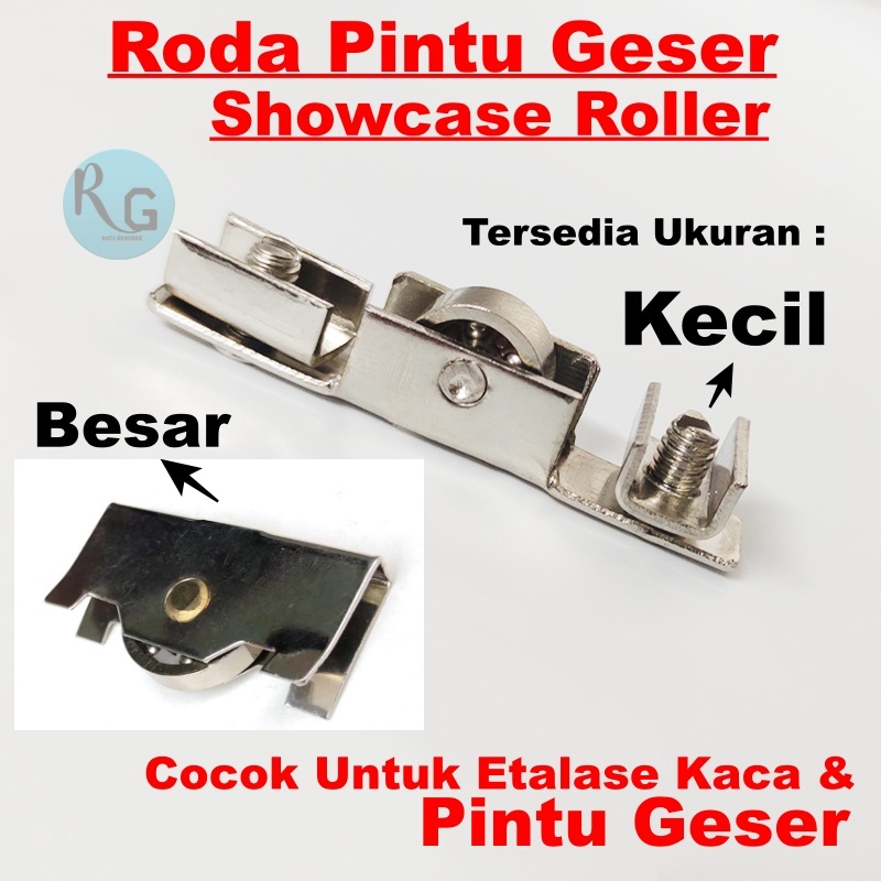 Jendela Kaca Geser Roda Etalase Showcase Roller Pendukung Pintu Geser Kaca