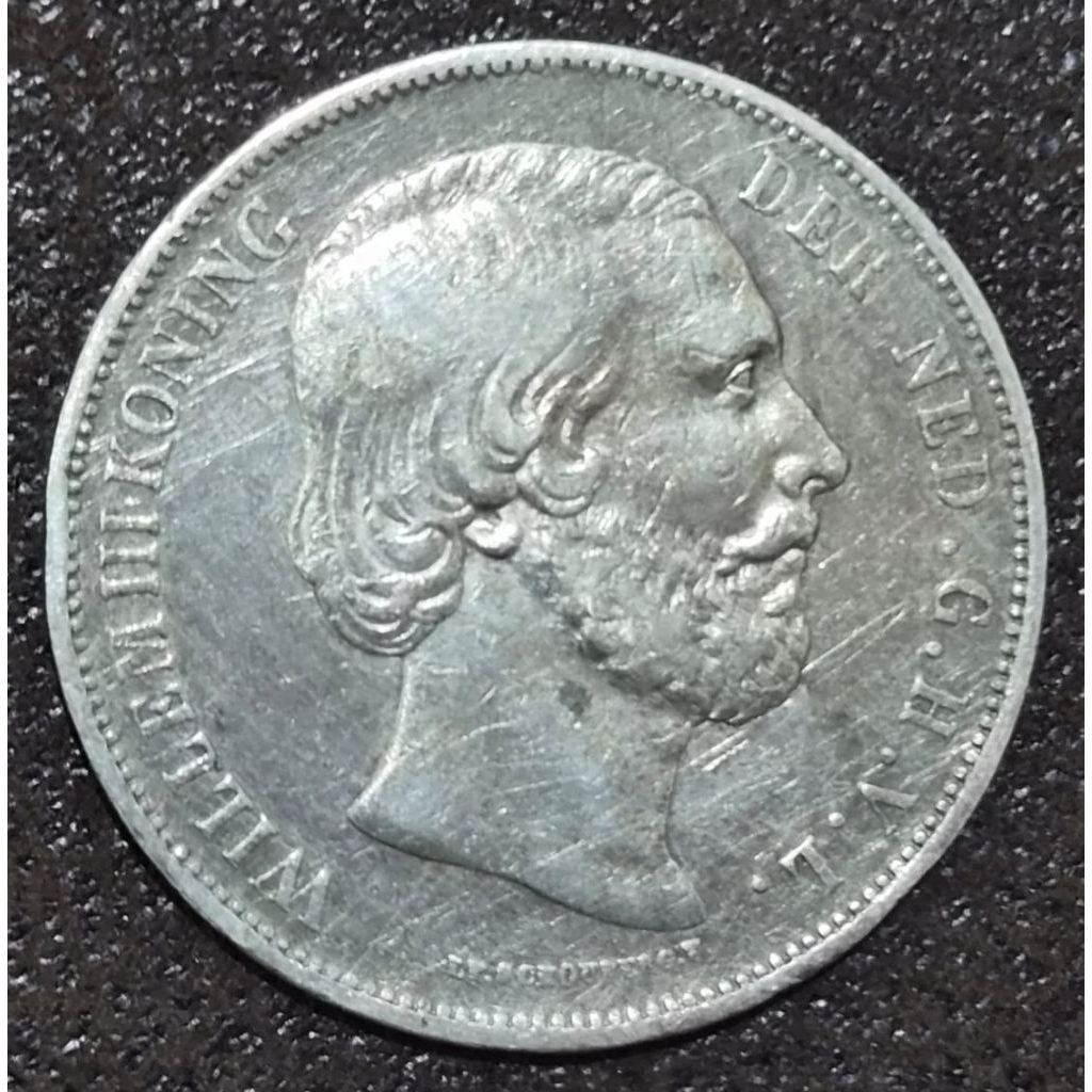 Koin Perak 2½ Gulden 1874 Willem III