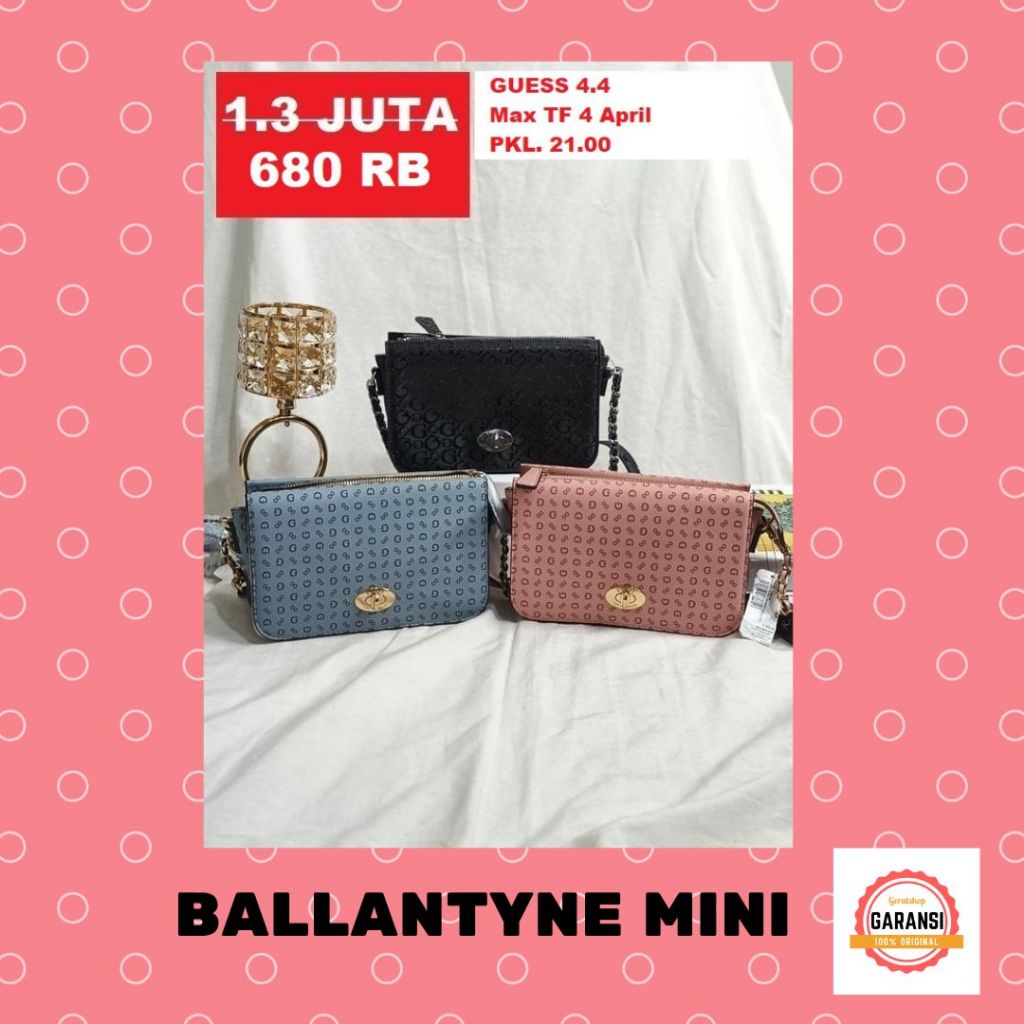 Tas Guess seri BALLANTYNE MINI FLAP sling bag 100% Original Store