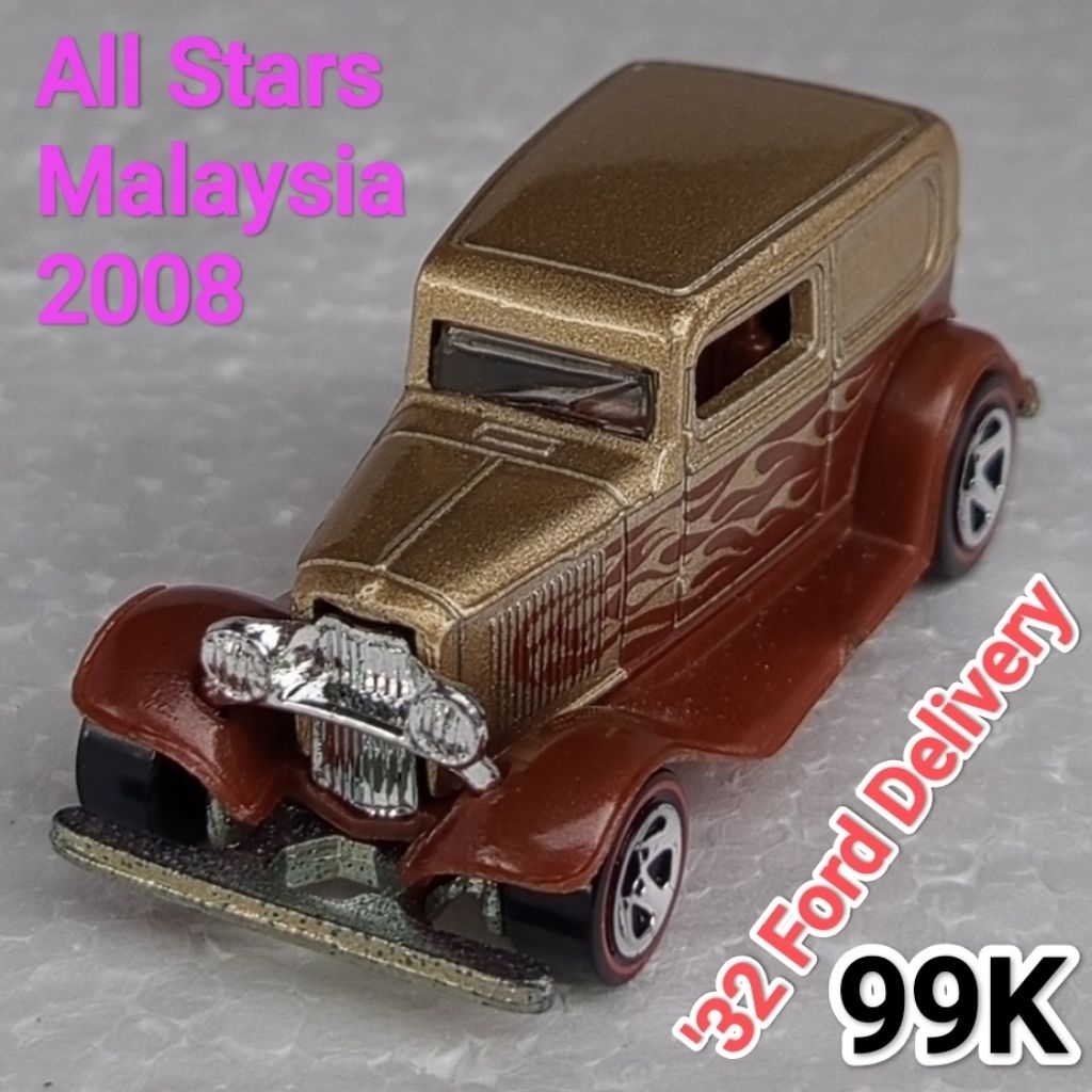 Hot Wheels 32 Ford Delivery Coklat ban Redline Loose