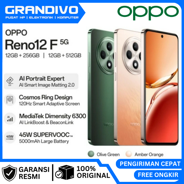 OPPO Reno12 F 5G 12GB/256GB Reno 12F 5G Garansi Resmi OPPO - GRANDIVO