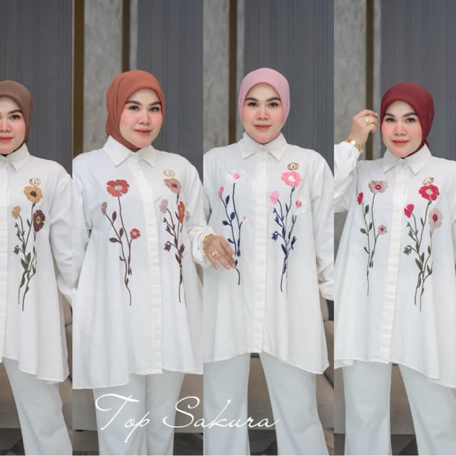 Atasan Sakura Khusus Putih Winody