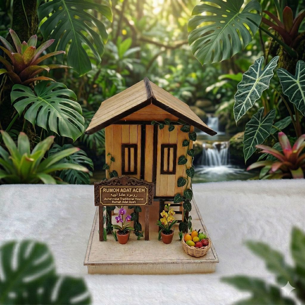 Kerajinan Miniatur Rumah adat Aceh - Rumah tradisional