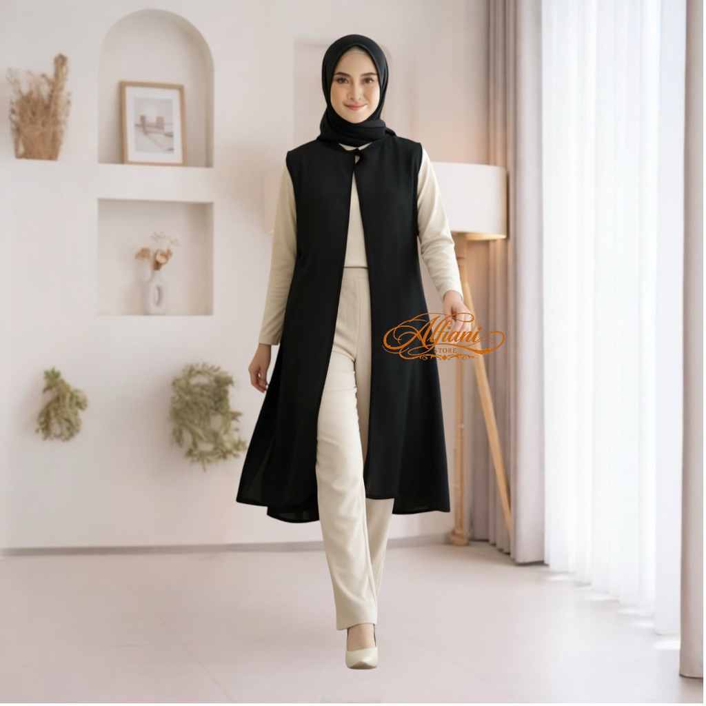 Outer Kondangan Wanita Tanpa Lengan / Outer Wanita Muslimah Polos